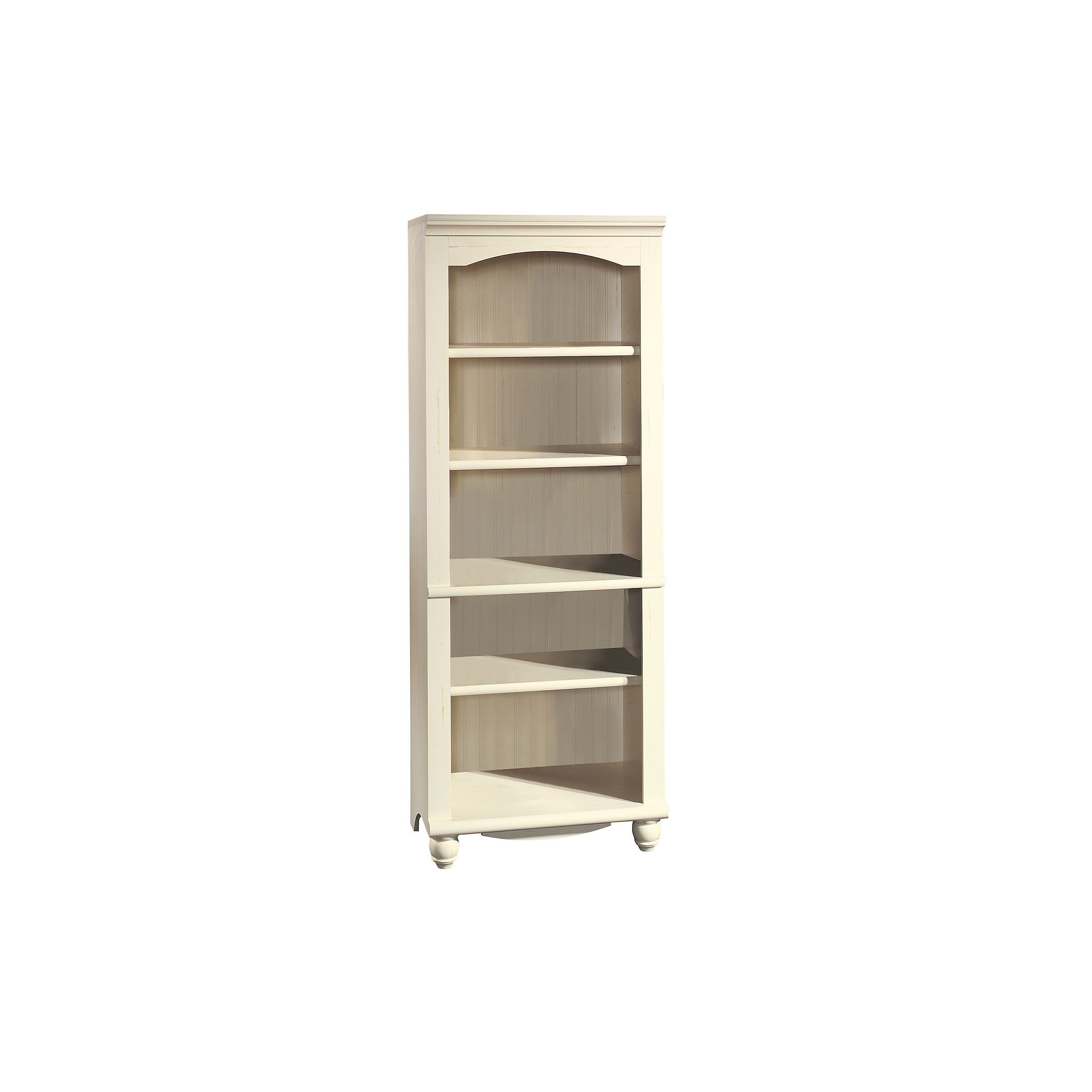 Sauder Harbor View Library 5-Shelf Bookcase, Antique White