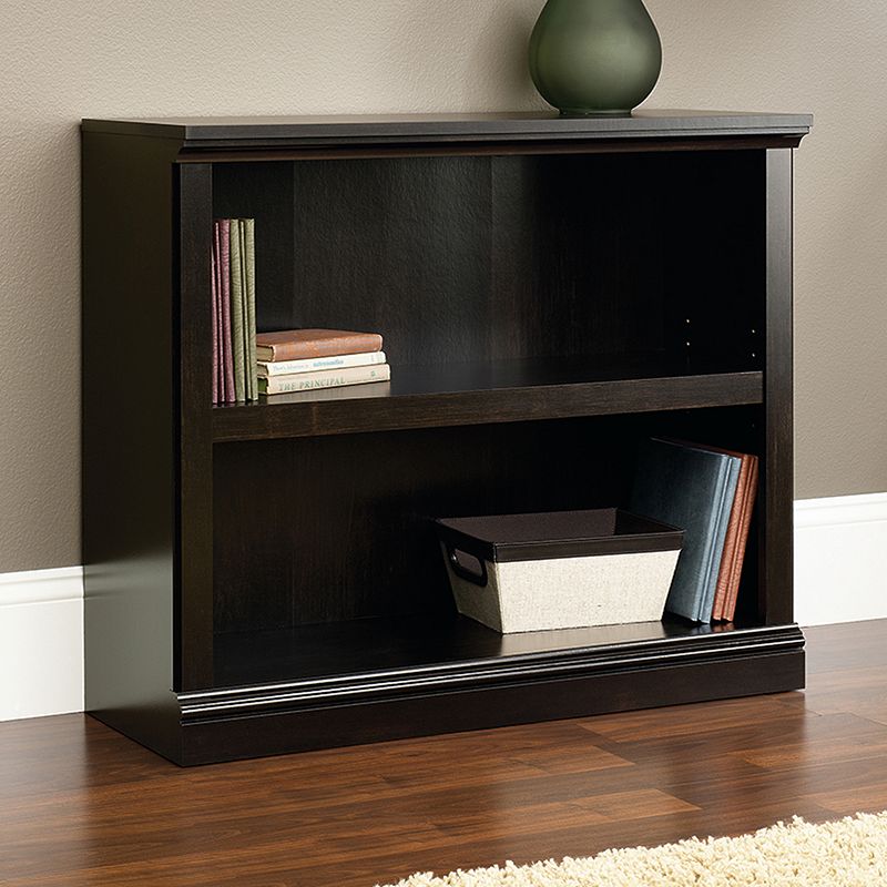 29.9" 2Shelf Bookshelf Estate Black - Sauder: Adjustable, Laminated, Mid-Century Modern Style