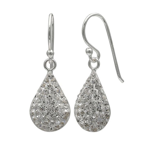 PRIMROSE Sterling Silver Pave Crystal Teardrop Earrings