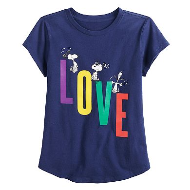 Girls 4-7 Family Fun™ Peanuts Snoopy "Love" Graphic Tee