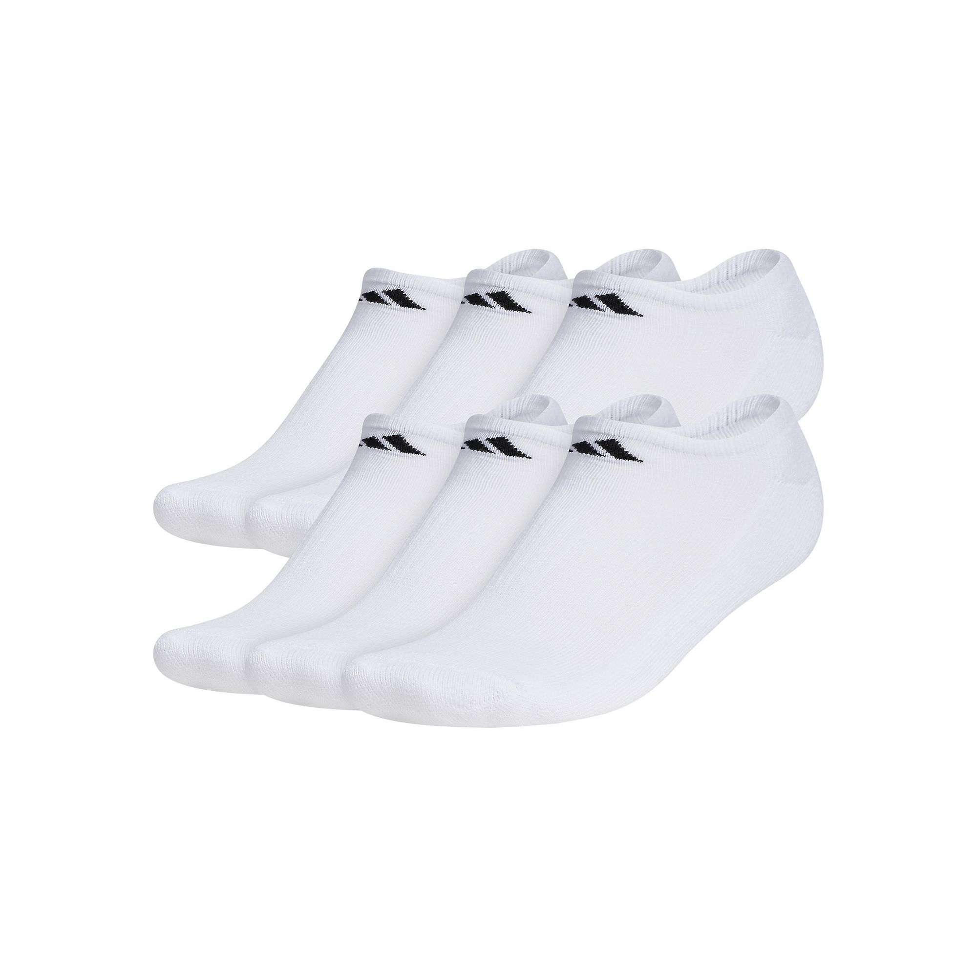 Mens adidas 6-pack Athletic Cushioned No-Show Socks, Size: 8-12, White