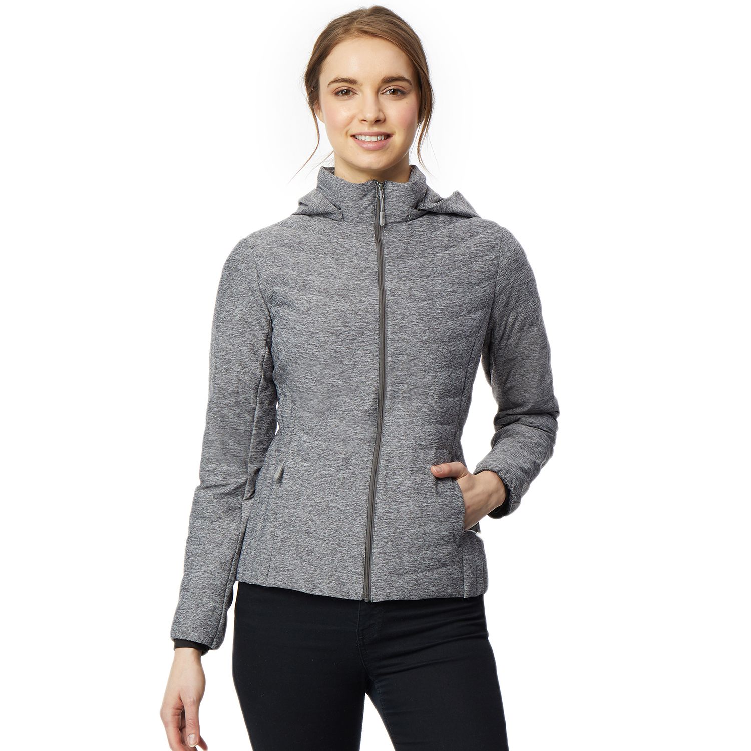 women's heat keep down hooded puffer jacket