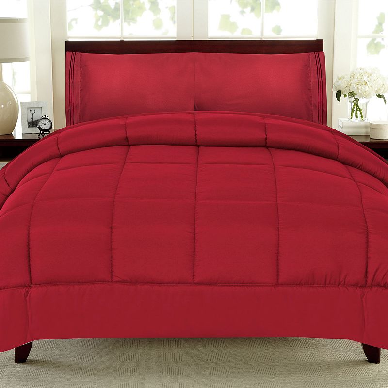 Sweethome Collection Down-Alternative Comforter, Dark Red, Twin