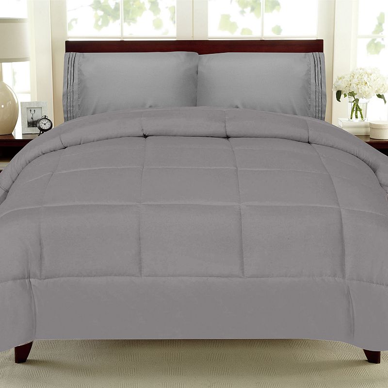 Sweethome Collection Down-Alternative Comforter, Grey, Queen