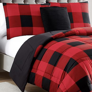 Sweethome Collection Buffalo Plaid Reversible Down-Alternative Comforter Set