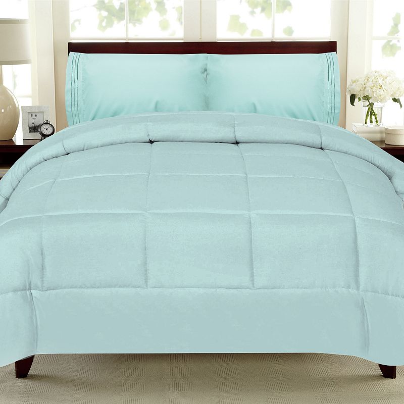 Sweethome Collection Luxury Comforter & Sheet Set, Turquoise/Blue, Twin