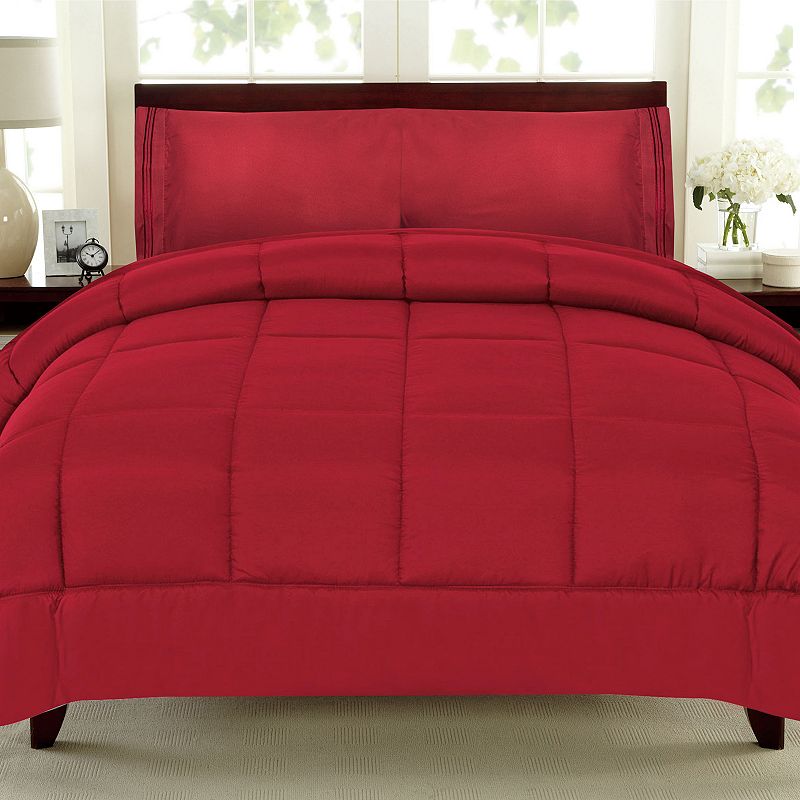 Sweethome Collection Luxury Comforter & Sheet Set, Red, Twin XL