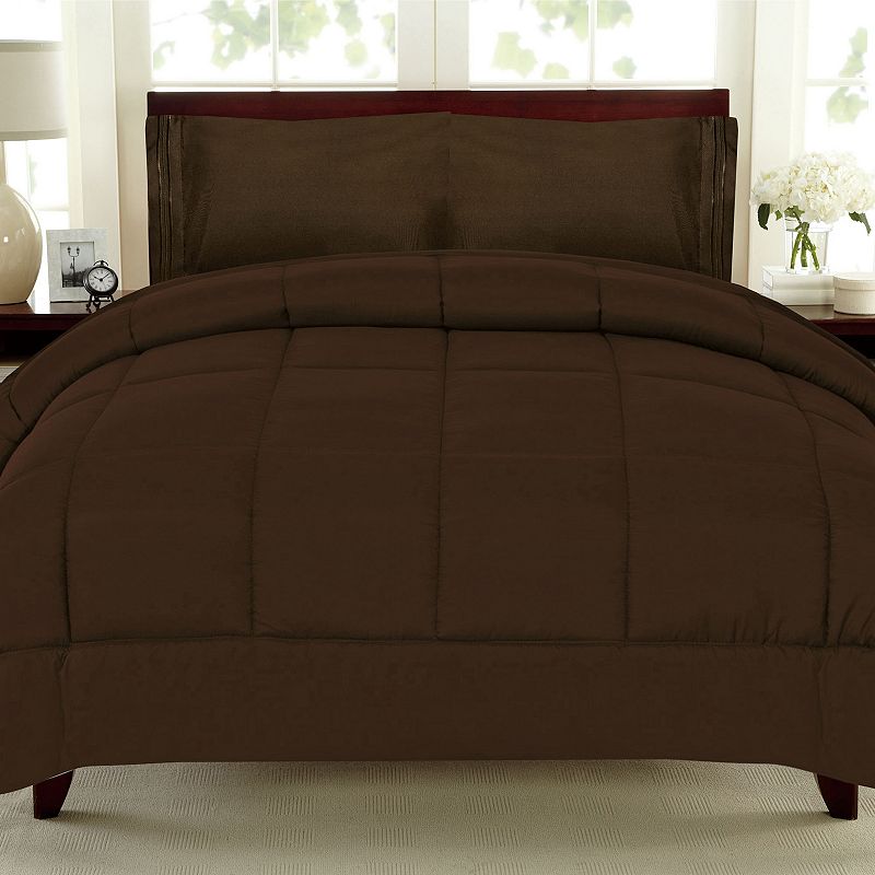 Sweethome Collection Luxury Comforter & Sheet Set, Brown, Queen