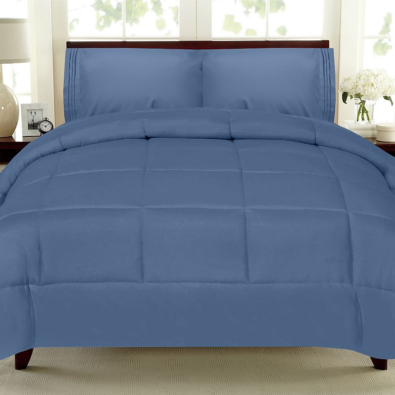 Sweethome Collection Luxury Comforter & Sheet Set, Blue, Full