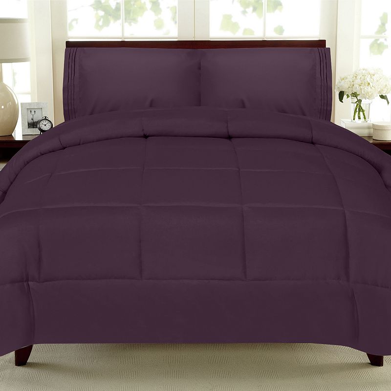 Sweethome Collection Luxury Comforter & Sheet Set, Purple, Full