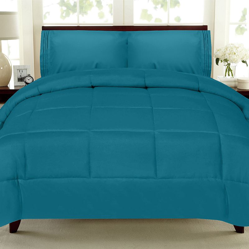 Sweethome Collection Luxury Comforter & Sheet Set, Blue, Full