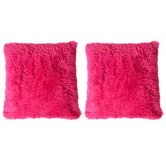 Sweet Home Collection 2-pack Very Soft & Comfy Plush Long Faux Fur Throw Pillows