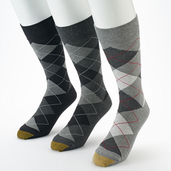 Men's GOLDTOE® 3-pack Carlyle Argyle Crew Socks