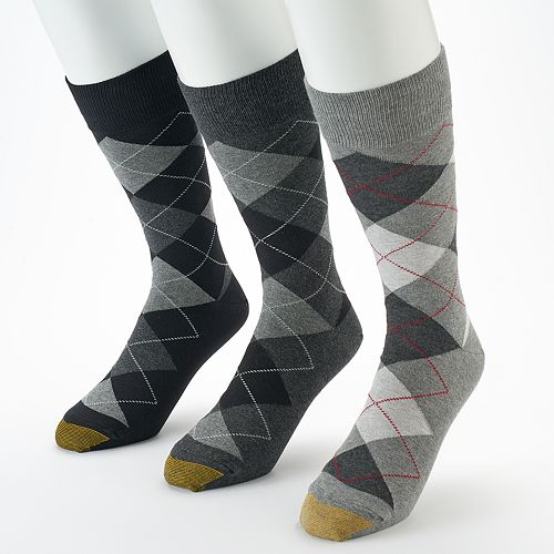 Men's GOLDTOE® 3-pack Carlyle Argyle Crew Fashion Socks