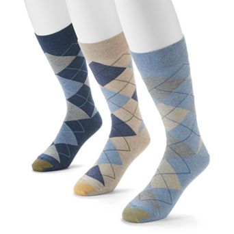 Men's GOLDTOE® 3-pack Carlyle Argyle Crew Socks