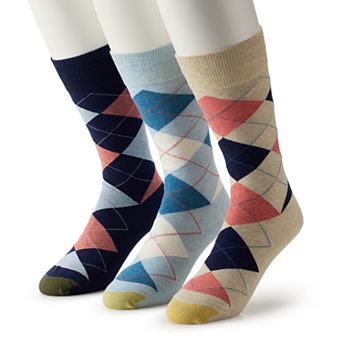 Men's GOLDTOE® 3-pack Carlyle Argyle Crew Socks