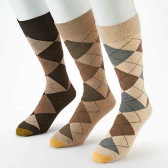Men's GOLDTOE® 3-pack Carlyle Argyle Crew Socks