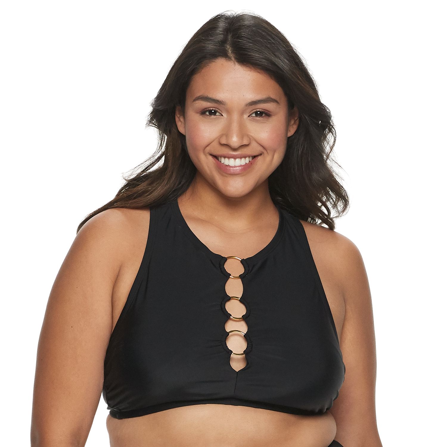 high neck bikini top plus size