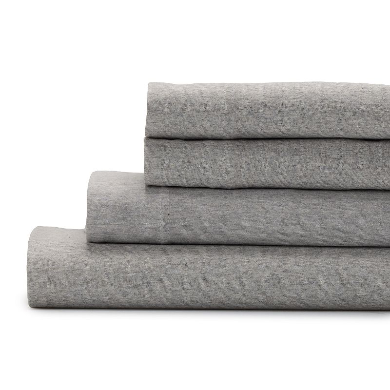 The Big One Jersey Sheet Set or Pillowcases, Med Grey, Queen Set