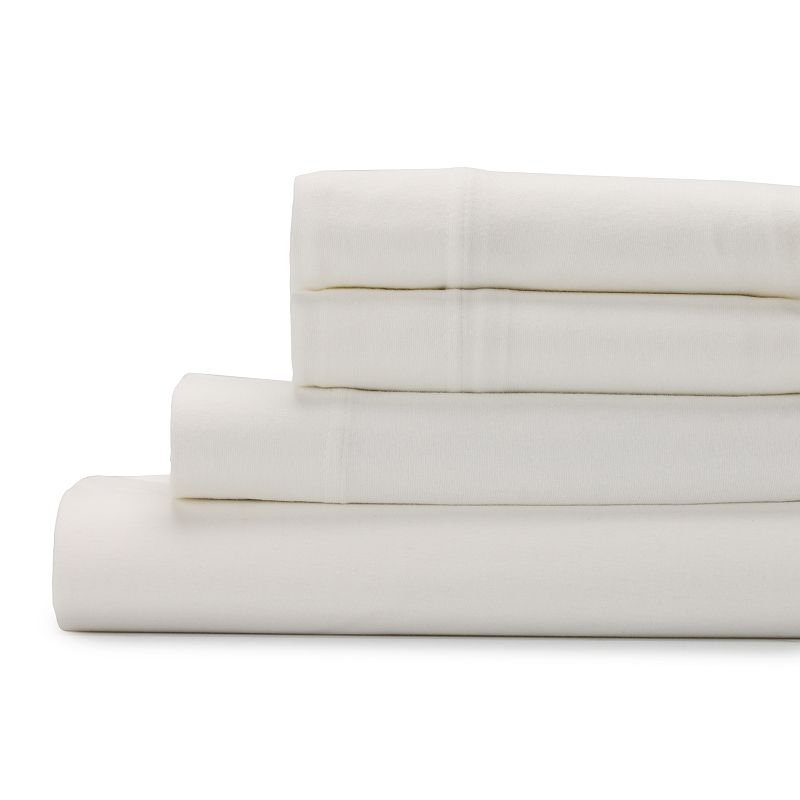 The Big One Jersey Sheet Set and Pillowcase Pair, White, Queen Set