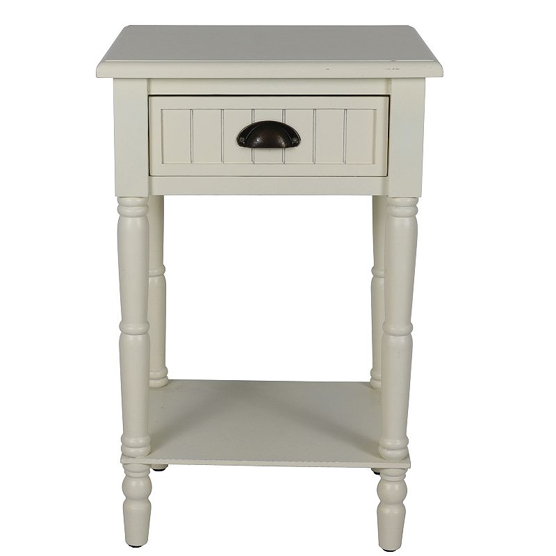 Decor Therapy Bailey End Table, White