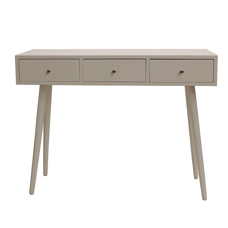 Decor Therapy Mid-Century Modern 3-Drawer Console Table, White