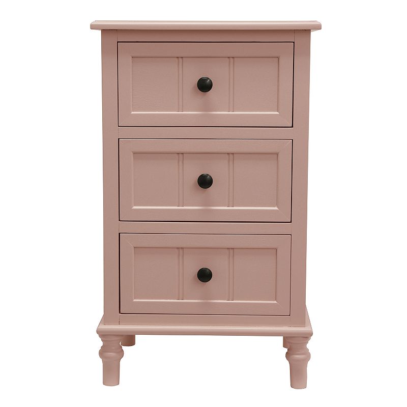 Decor Therapy 3-Drawer End Table, Pink