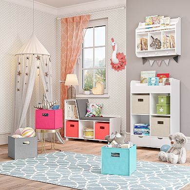 RiverRidge Home Book Nook Kids' Wall Shelf with Cubbies and Bookrack