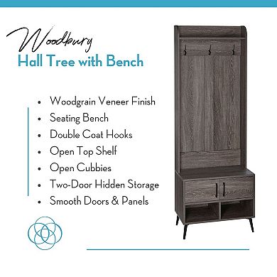 RiverRidge Home Woodbury Hall Tree with Bench