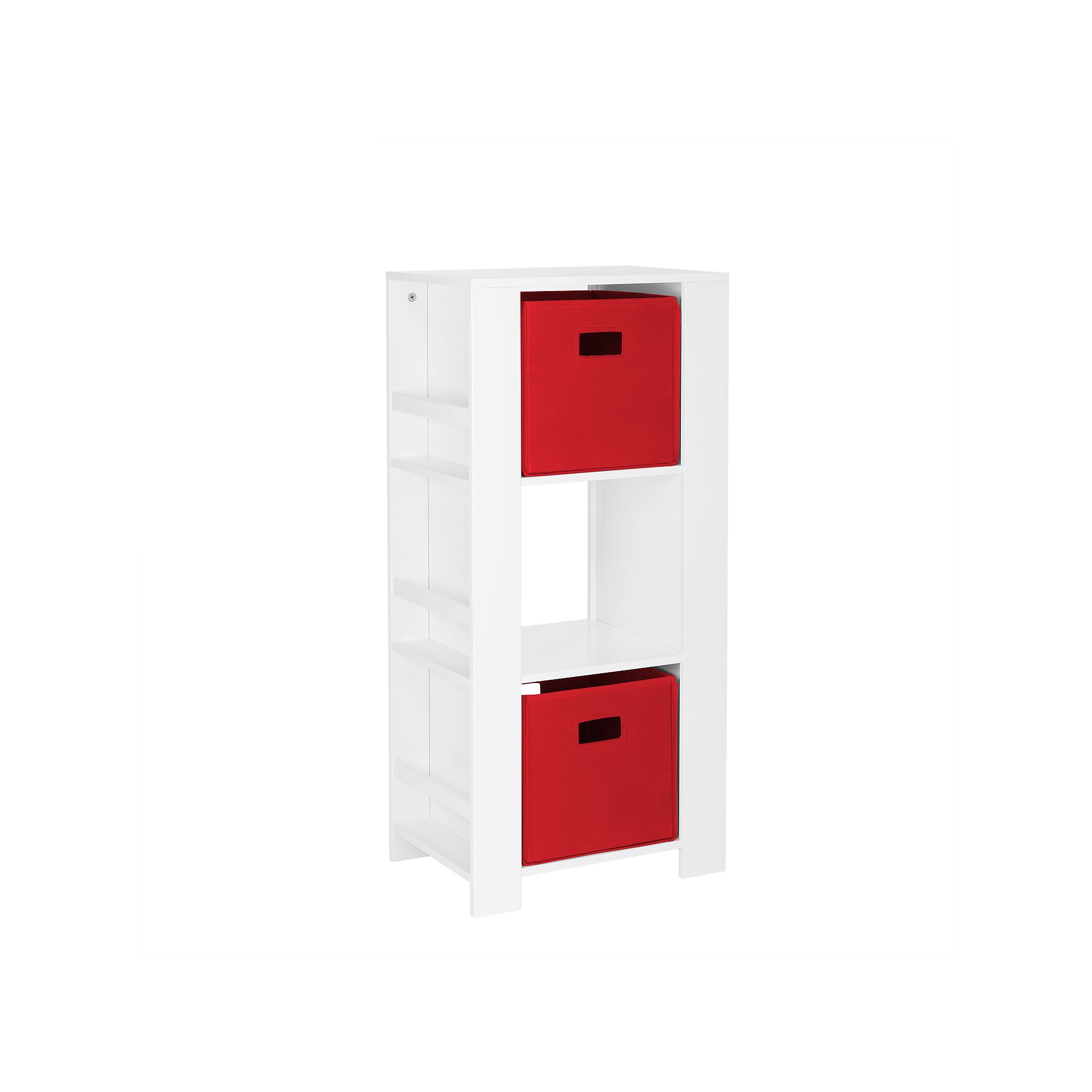 RiverRidge Home Book Nook Collection Kids Cubby Storage Tower, Red
