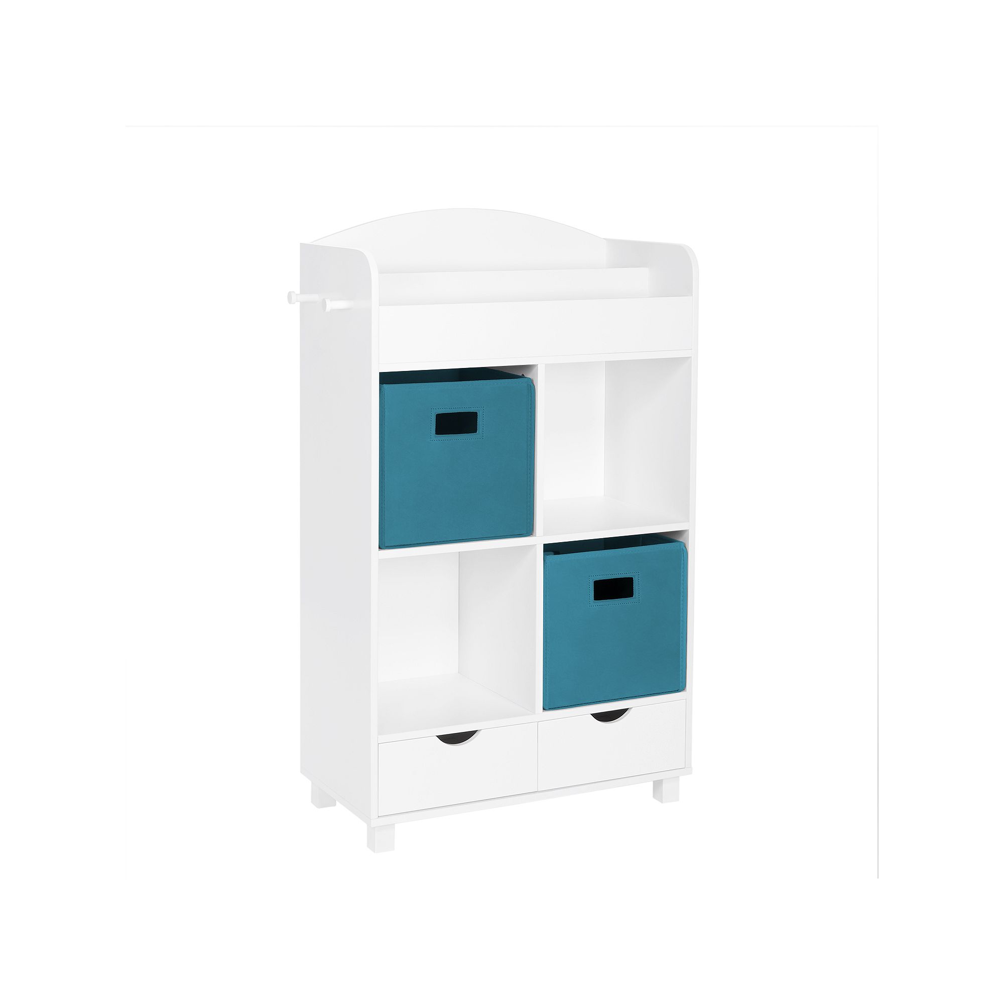 RiverRidge Home Book Nook Collection Kids Cubby Storage Cabinet, Turquoise