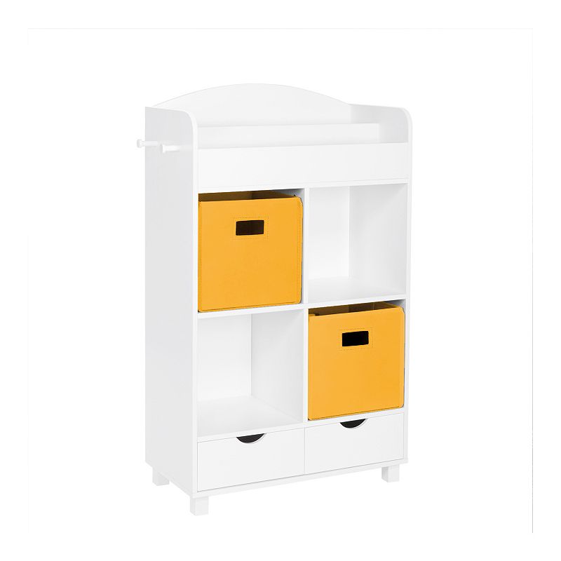 RiverRidge Home Book Nook Collection Kids Cubby Storage Cabinet, Yellow