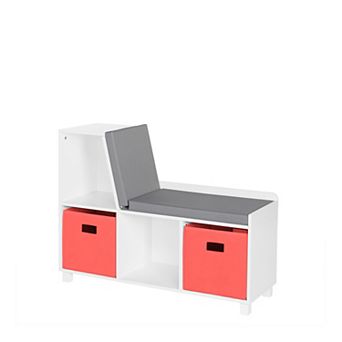 RiverRidge Home Book Nook Kids' Storage Bench with Cubbies and 2 pc Bins