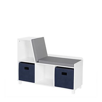RiverRidge Home Book Nook Kids' Storage Bench with Cubbies and 2 pc Bins