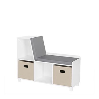 RiverRidge Home Book Nook Kids' Storage Bench with Cubbies and 2 pc Bins
