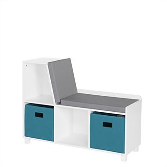 RiverRidge Home Book Nook Kids' Storage Bench with Cubbies and 2 pc Bins