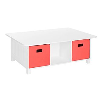 RiverRidge Home Kids' 6-Cubby Storage Activity Table with 2 pc Bins