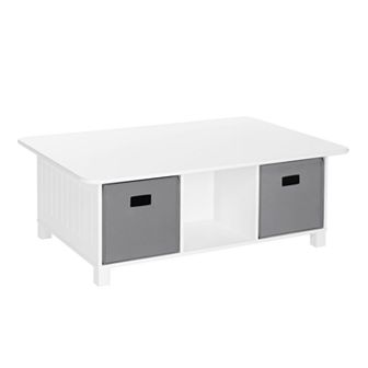 RiverRidge Home Kids' 6-Cubby Storage Activity Table with 2 pc Bins