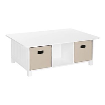 RiverRidge Home Kids' 6-Cubby Storage Activity Table with 2 pc Bins