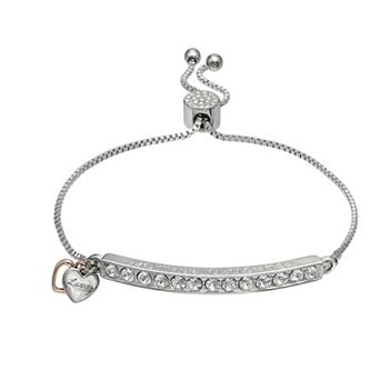 Brilliance "Mother Daughter" Crystal Bar Bracelet