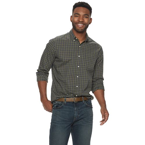 Button down shirt outlet plaid