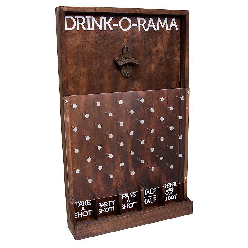 Hammer + Axe Drink-O-Rama Bottle Cap Drinking Game  Rustic Wood Wall Mount Bottle Opener  The Party Game of Chance! Drop Game Decides Your Fate  Perfect Gift for His Her Adult Birthday