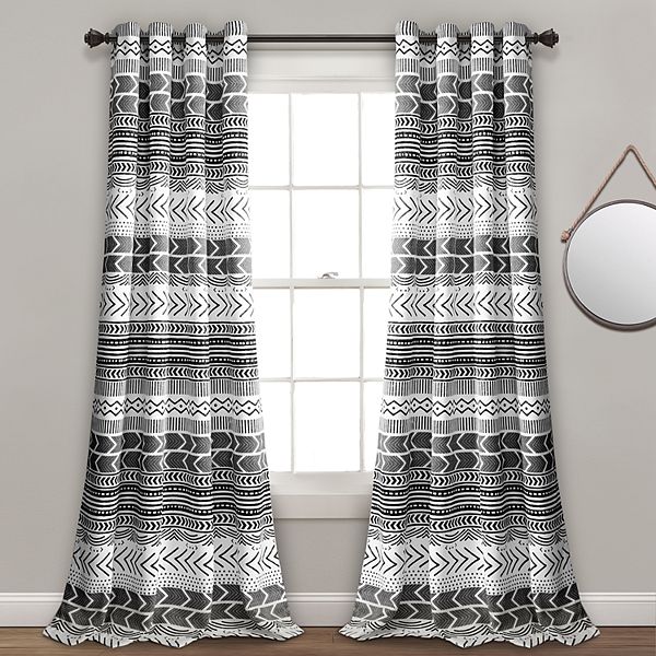 Lush Decor Hygge Geo Room Darkening Window Curtain Set