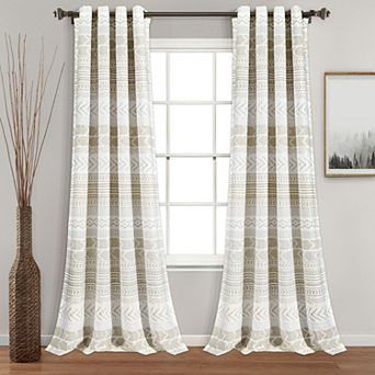 Lush Decor Hygge Geo Room Darkening Window Curtain Set