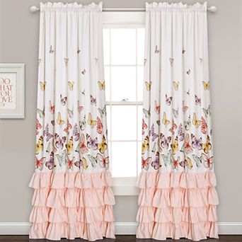 Lush Decor 2-pack Flutter Butterfly Window Curtain Set