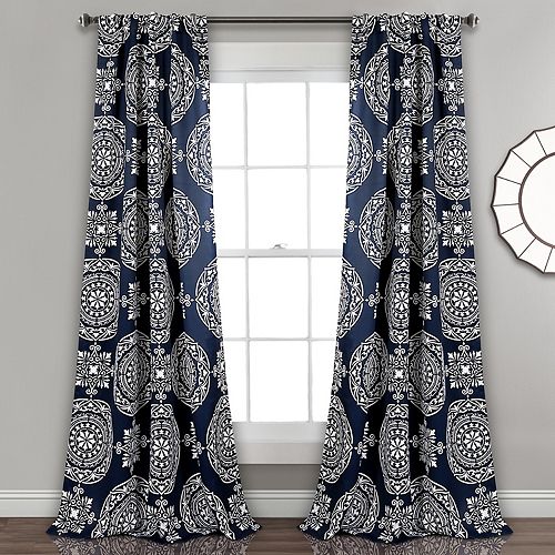 navy silk curtain panels