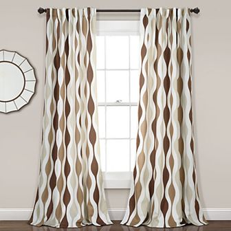 Lush Decor Mid Century Geo Room Darkening Window Curtains Set