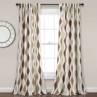 Lush Decor Mid Century Geo Room Darkening Window Curtains Set