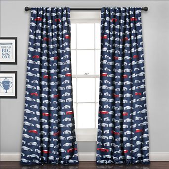 Lush Decor 2-pack Race Cars Room Darkening Window Curtain Set