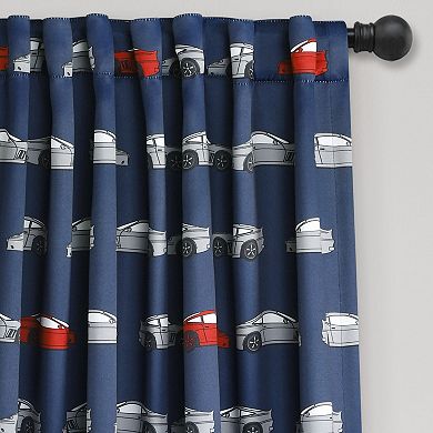 Lush Decor 2-pack Race Cars Room Darkening Window Curtain Set